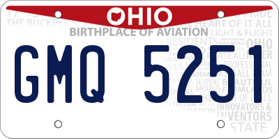 OH license plate GMQ5251