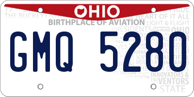 OH license plate GMQ5280