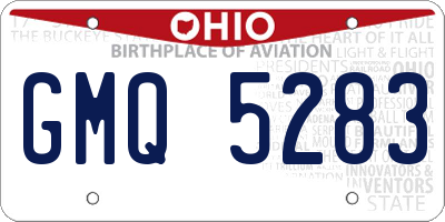 OH license plate GMQ5283