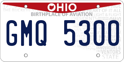 OH license plate GMQ5300