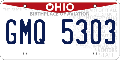 OH license plate GMQ5303