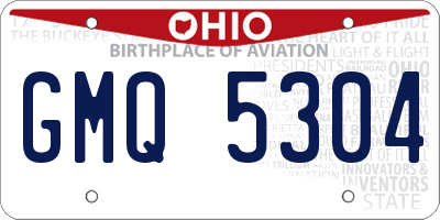 OH license plate GMQ5304