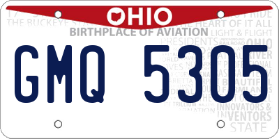 OH license plate GMQ5305
