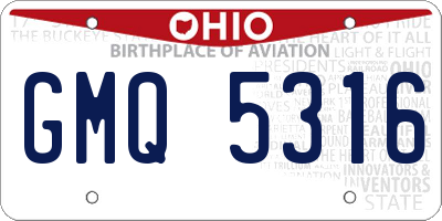 OH license plate GMQ5316