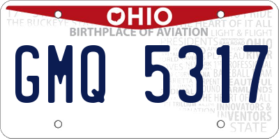 OH license plate GMQ5317