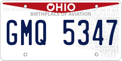 OH license plate GMQ5347