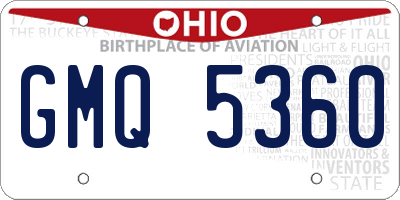 OH license plate GMQ5360