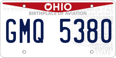 OH license plate GMQ5380