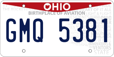 OH license plate GMQ5381