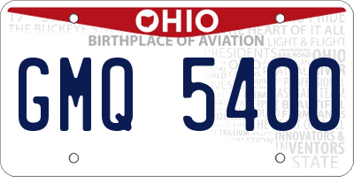 OH license plate GMQ5400