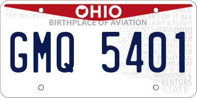 OH license plate GMQ5401