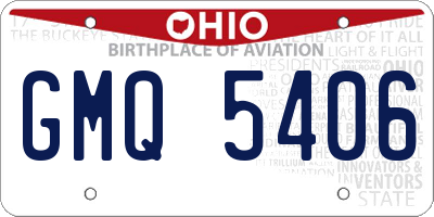 OH license plate GMQ5406