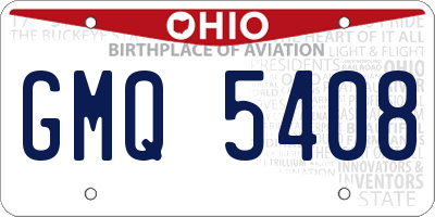 OH license plate GMQ5408