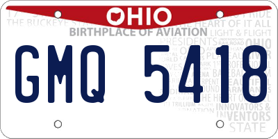 OH license plate GMQ5418