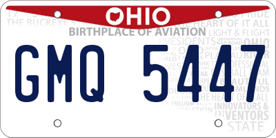 OH license plate GMQ5447