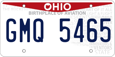 OH license plate GMQ5465