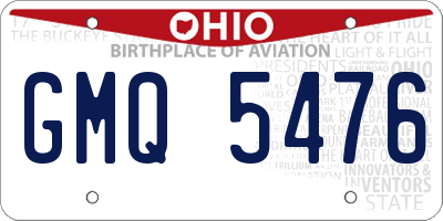 OH license plate GMQ5476