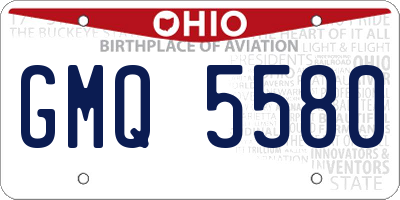 OH license plate GMQ5580