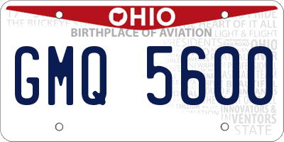 OH license plate GMQ5600