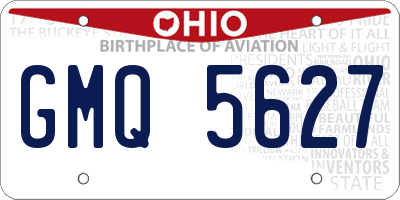 OH license plate GMQ5627