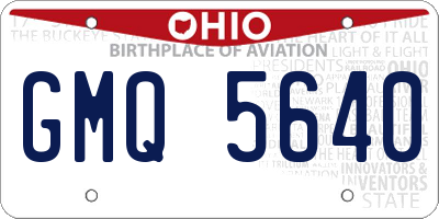 OH license plate GMQ5640