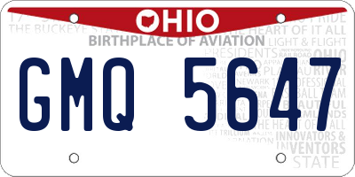 OH license plate GMQ5647