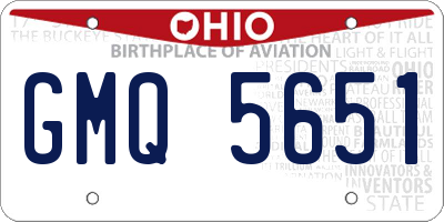 OH license plate GMQ5651