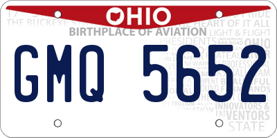 OH license plate GMQ5652