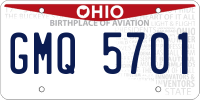 OH license plate GMQ5701