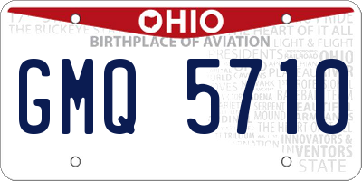 OH license plate GMQ5710