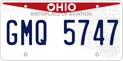 OH license plate GMQ5747