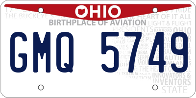 OH license plate GMQ5749