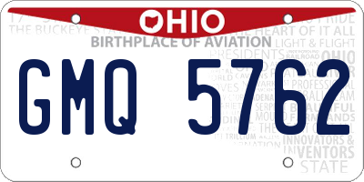 OH license plate GMQ5762