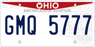 OH license plate GMQ5777