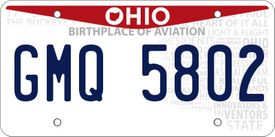 OH license plate GMQ5802