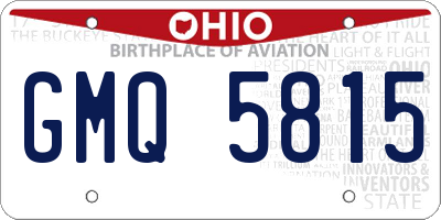 OH license plate GMQ5815