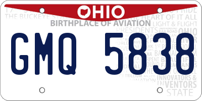 OH license plate GMQ5838