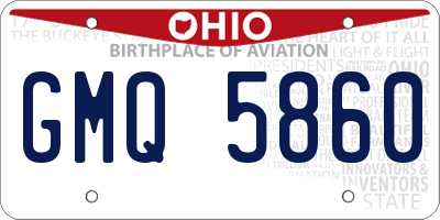 OH license plate GMQ5860