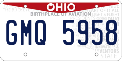 OH license plate GMQ5958