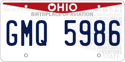 OH license plate GMQ5986