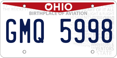 OH license plate GMQ5998