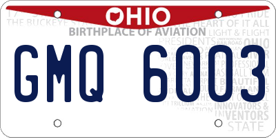OH license plate GMQ6003