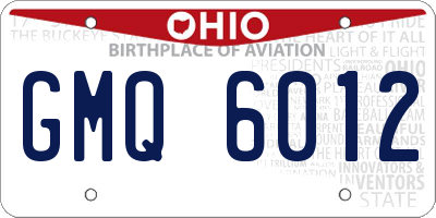 OH license plate GMQ6012
