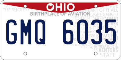 OH license plate GMQ6035