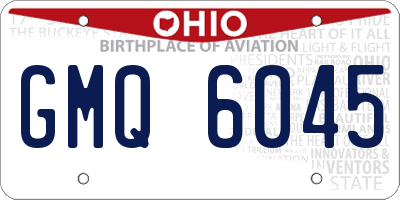 OH license plate GMQ6045