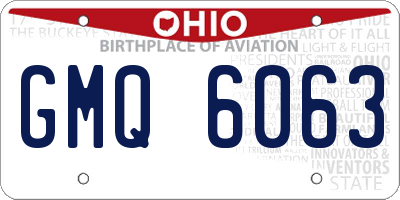 OH license plate GMQ6063