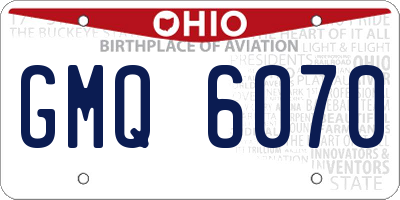 OH license plate GMQ6070