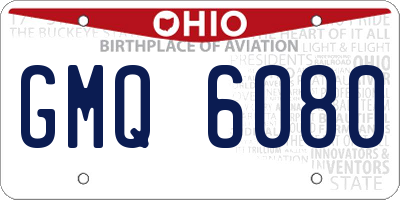 OH license plate GMQ6080
