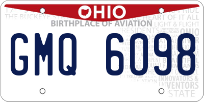 OH license plate GMQ6098