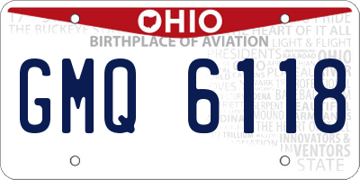 OH license plate GMQ6118
